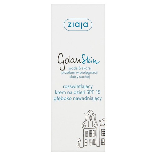 Rozświetlający krem na dzień SPF 15 GdanSkin głęboko nawadniający Ziaja 50 ml