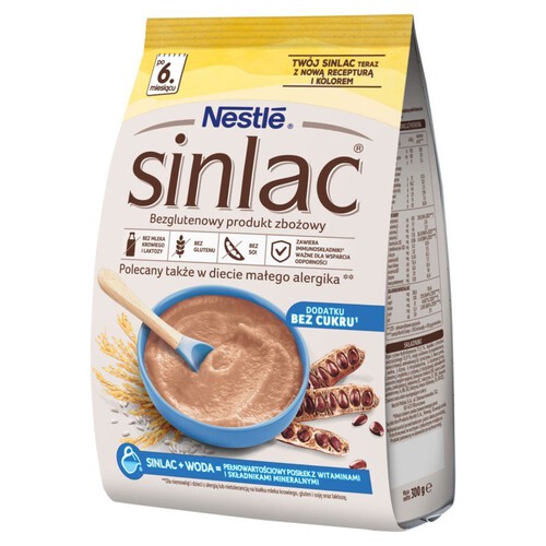 Sinlac bezglutenowy produkt zbożowy po 4 miesiącu Nestle 300 g