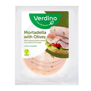 Roślinne plastry mortadella z oliwkami Verdino 80 g