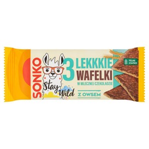 Lekkie wafelki w mlecznej czekoladzie z owsem Sonko 36 g
