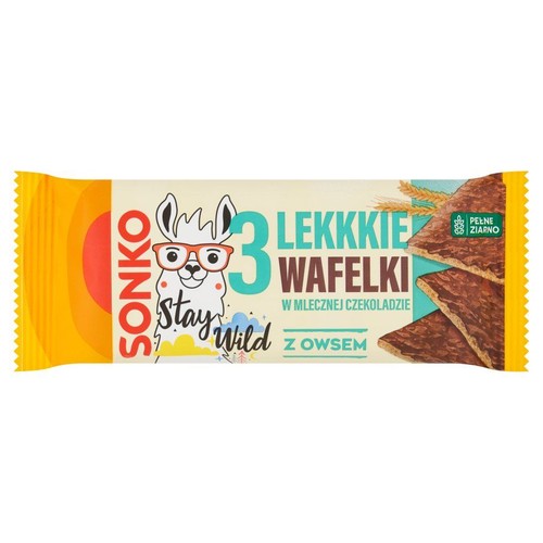 Lekkie wafelki w mlecznej czekoladzie z owsem Sonko 36 g