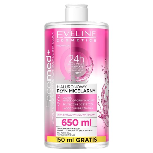 Płyn micelarny Facemed+ 3w1 do cery wrażliwej i suchej EVELINE COSMETICS 650 ml