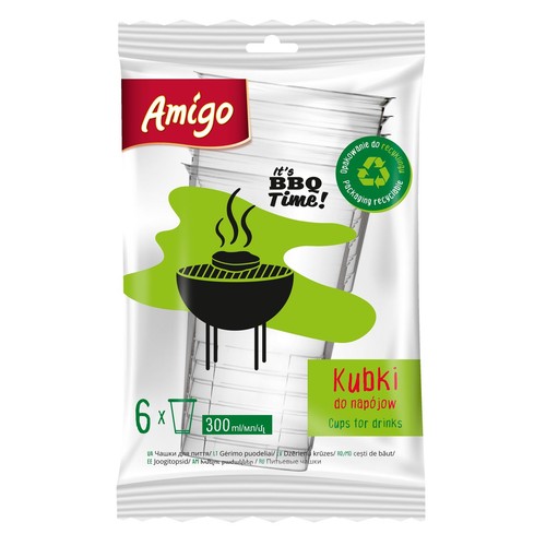 Kubki wielokrotnego użytku 6szt./300ml Amigo 6 sztuk