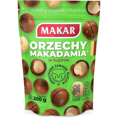 Orzechy Makadamia w łupinie Makar 200 g