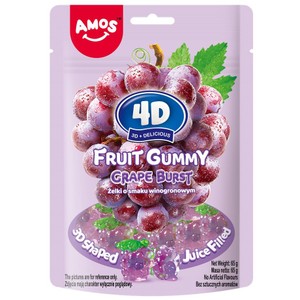 Żelki 4D Fruit Gummy Grape Brust   Amos 65 g
