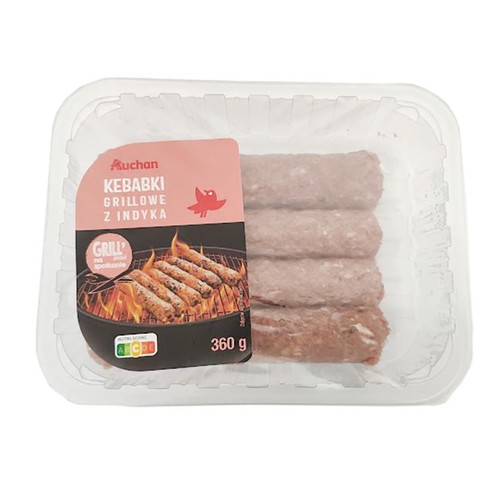 Kiełbaski grillowe z mięsa z indyka Auchan 360 g