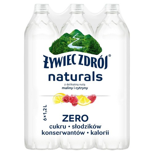 Woda niegazowana smakowa Naturals Malina i Cytryna Żywiec Zdrój 6 x 1,2 l