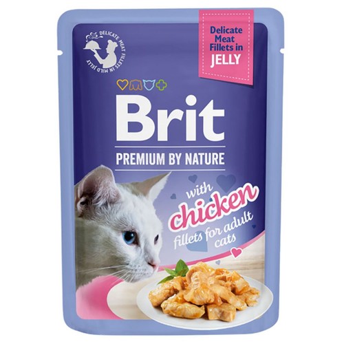 Karma mokra dla kotów z filetem z kurczaka  Brit 85 g