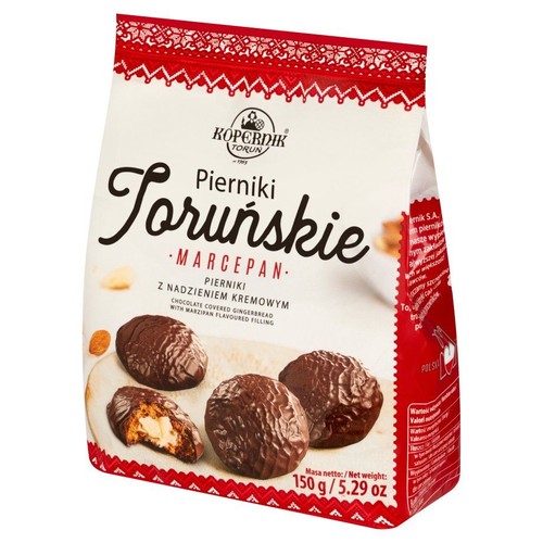 Pierniki w czekoladzie z nadzieniem o smaku marcepanowym Kopernik 150 g