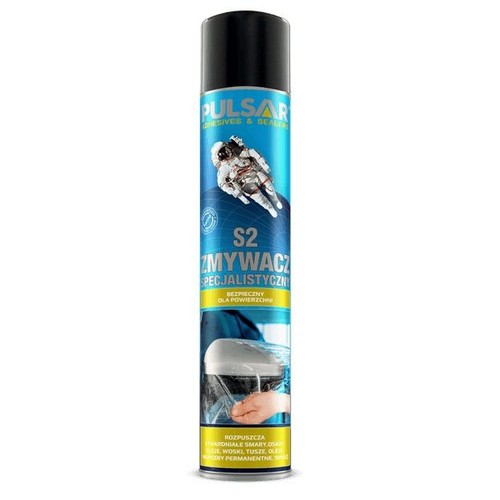 Zmywacz specjalistyczny Pulsar S2 w formie sprayu. Skutecznie usuwa karbonizowane smary, osady, kleje, woski, tusze, oleje, markery permanentne i smoły. Produkt bezpieczny dla powierzchni.