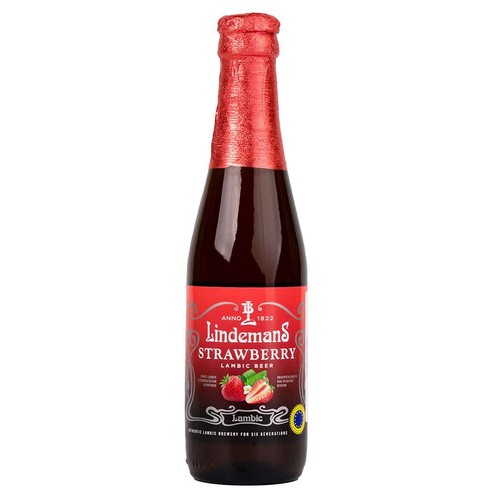 Piwo belgijskie smakowe Strawberry Lambic Beer o smaku truskawkowym alk. 3,5% obj. Lindemans 250 ml