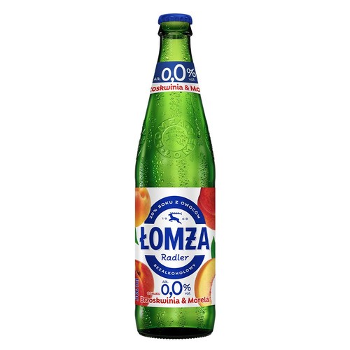 Piwo bezalkoholowe Radler o smaku brzoskwiniowo-morelowym alk. 0,0% obj. Łomża 500 ml