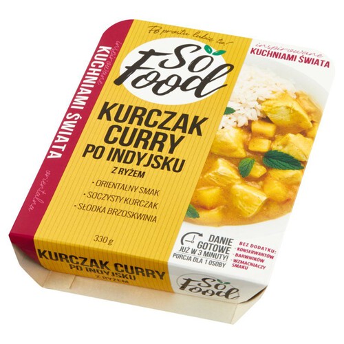 Kurczak curry po indyjsku z ryżem So Food 330 g 