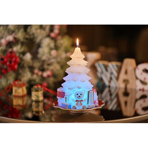 Świeca XMAS with gifts 9,5x15 cm z diodą biała Bartek Candles 1 sztuka