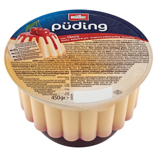 Puding waniliowy z sosem wiśniowym Muller 450 g