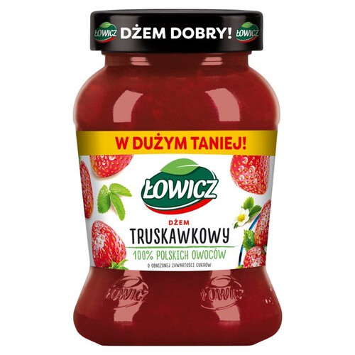 Dżem truskawkowy o obniżonej zawartości cukrów Łowicz 450 g