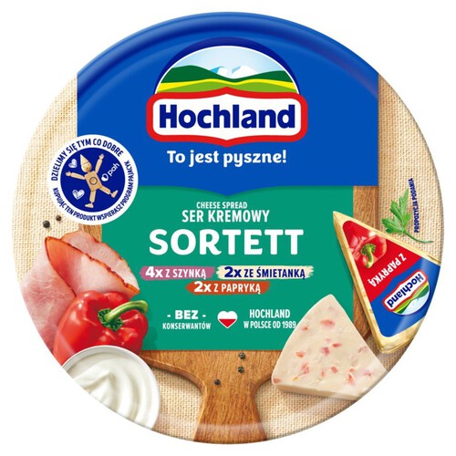 Sortett ser kremowy topiony   Hochland 180 g