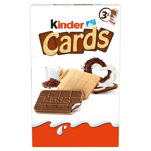 Cards. Wafelki nadziewane kremem mlecznym i czekoladą Kinder 142 g