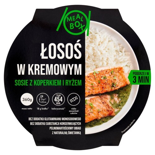 Łosoś w kremowym sosie z koperkiem i ryżem Meal Box 360 g