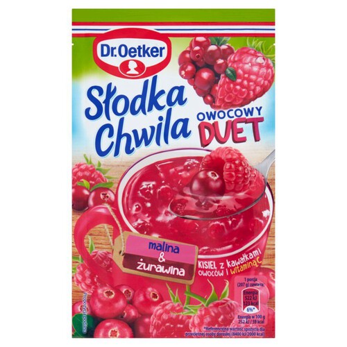 Kisiel słodka chwila malina z żurawiną z dodatkiem witaminy C Dr. Oetker 31.5 g