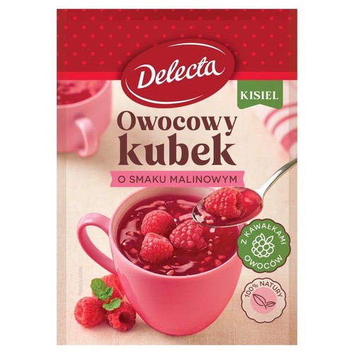 Owocowy kubek kisiel o smaku malinowym  Delecta 30 g