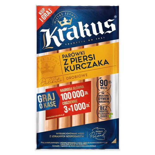 Parówki z piersi kurczaka Krakus 200 g