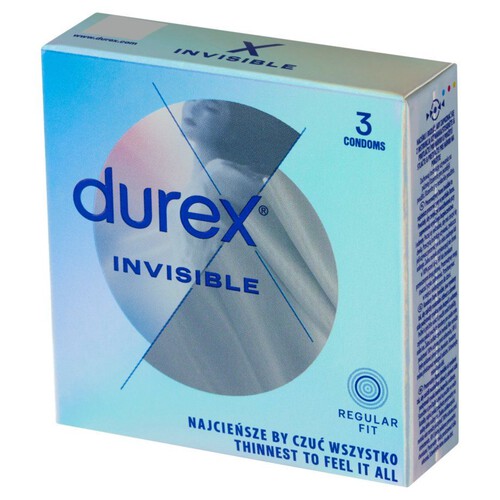 Prezerwatywy Invisible supercienkie Durex 3 szt