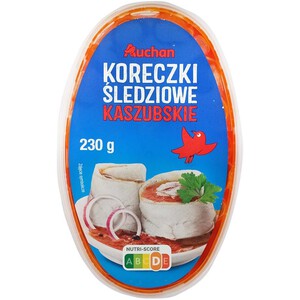 Koreczki śledziowe kaszubskie. Zawijane. marynowane Auchan 230 g