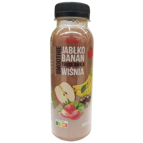 Smoothie truskawka banan jabłko wiśnia Auchan 250 ml