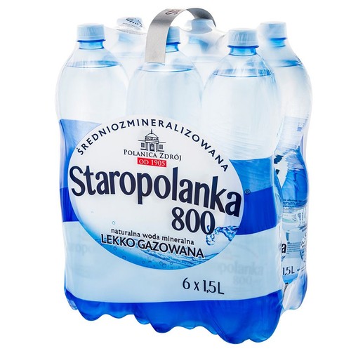 Naturalna woda mineralna lekko gazowana 800 Staropolanka 6 x 1,5 l