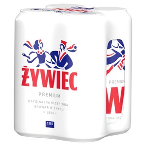 Piwo jasne Premium alk. 5,5% obj.  Żywiec 4 x 500 ml