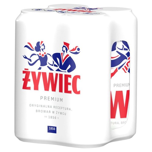 Piwo jasne Premium alk. 5,5% obj.  Żywiec 4 x 500 ml