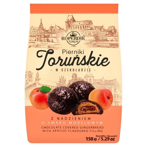 Pierniki Toruńskie z nadzieniem o smaku morelowym Kopernik 150 g