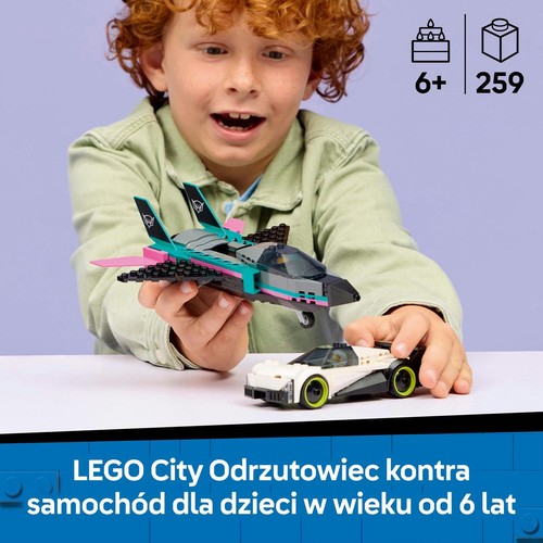 City Odrzutowiec kontra samochód 60489, zestaw z samolotem i samochodem LEGO 1 sztuka