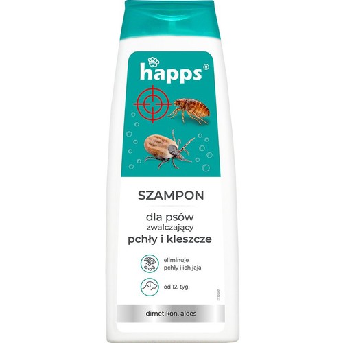 Szampon dla psów zwalczający pchły i kleszcze Happs 250 ml