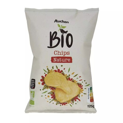 BIO Chipsy ziemniaczane z dodatkiem soli Auchan 125 g