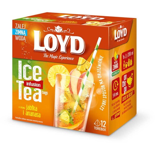 Ice Tea o smaku jabłka i ananasa Loyd 12 torebek