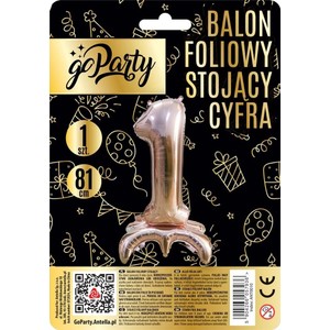 Balon foliowy stojący cyfra 1  GoParty 1 sztuka