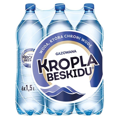 Naturalna woda mineralna niskozmineralizowana mocno gazowana Kropla  Beskidu 6 x 1,5 l