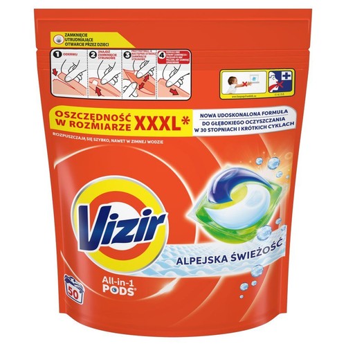 Kapsułki do prania All-in-1 Pods Alpejska świeżość Vizir 50 kapsułek