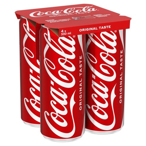 Napój gazowany o smaku cola.  Coca-Cola 4 x 330 ml