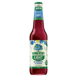 Piwo jasne smakowe Light Blueberry Lemon o smaku jagód i cytryny alk. 4,9% obj. Somersby 400 ml