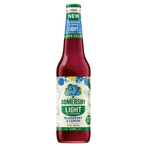Piwo jasne smakowe Light Blueberry Lemon o smaku jagód i cytryny alk. 4,9% obj. Somersby 400 ml