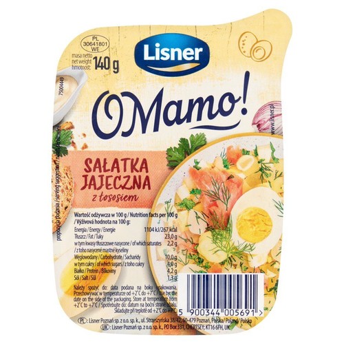 Sałatka ziemniaczana z jajkiem i łososiem Lisner 140 g