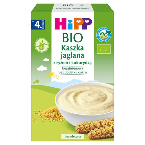 BIO Kasza jaglana z ryżem i kukurydzą po 4 miesiącu HIPP 200 g 