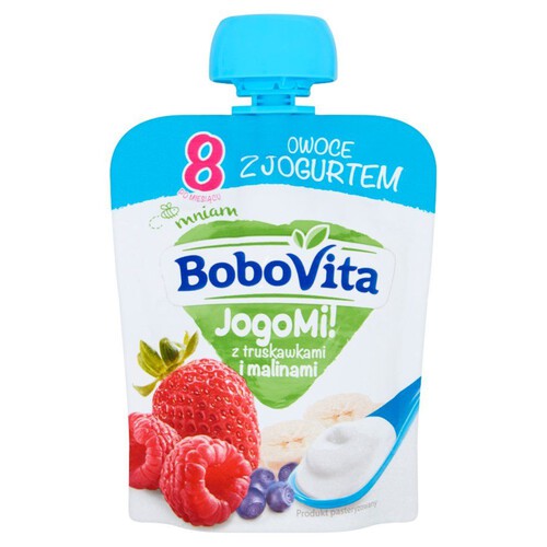 JogoMi z truskawkami i malinami po 8 miesiącu BoboVita 80 g 