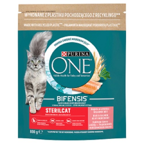 Pełnoporcjowa karma dla dorosłych kotów. PURINA ONE 800 g