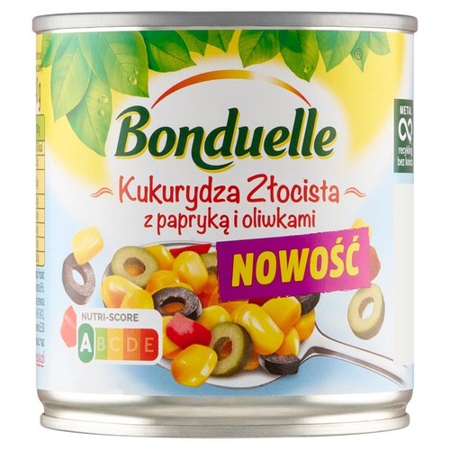 Kukurydza złocista z papryką i oliwkami Bonduelle 170 g