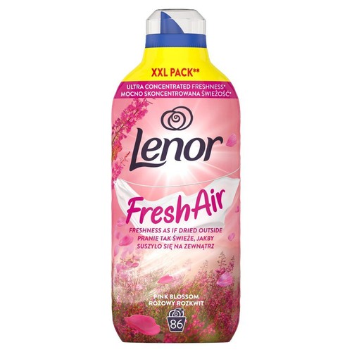 Lenor Fresh Air Różowy Rozkwit, ultra skoncentrowany płyn do płukania. Duże opakowanie na 86 prań.