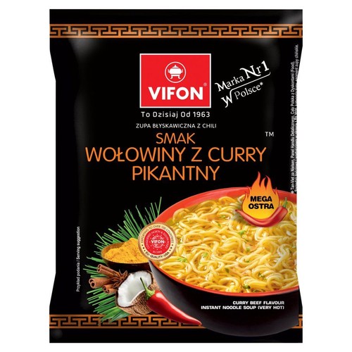 Zupa błyskawiczna o smaku wołowiny z curry Vifon 70 g